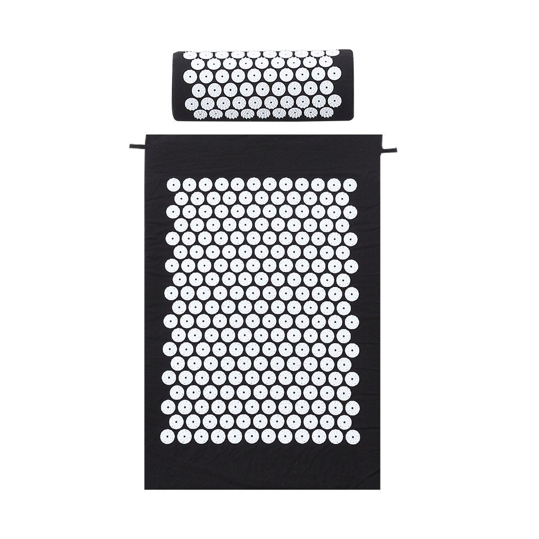 Acupressure Mat Yoga Massage Shakti Sit Lying Pain Stress Relax Black
