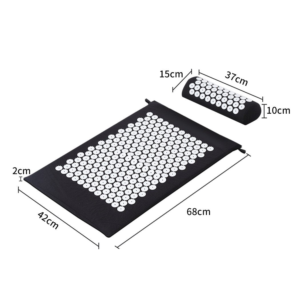 Acupressure Mat Yoga Massage Shakti Sit Lying Pain Stress Relax Black